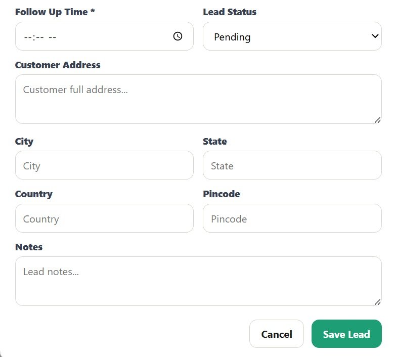 ShivFlow CRM Lead Details screen